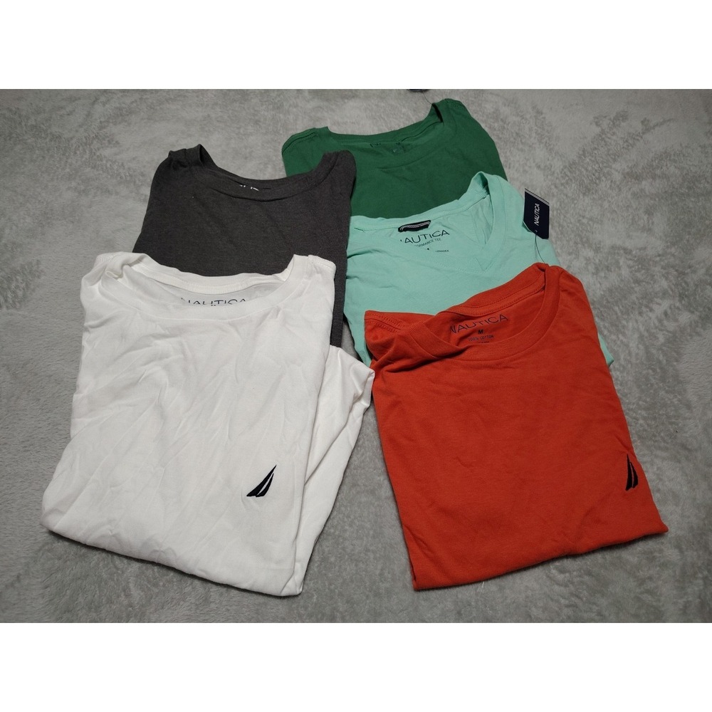 Lot Of 5 Nautica T Shirts Ladies M Multi Color Stretch Comfort Classic